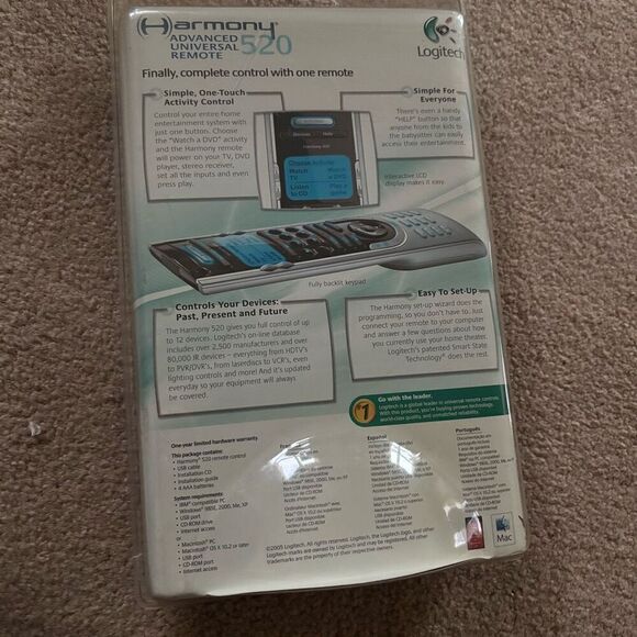 Logitech Harmony 520 Advanced Remote Control *New, Read* - Picture 3 of 4